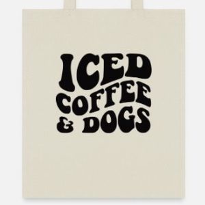 Iced coffee & dogs tote bag
